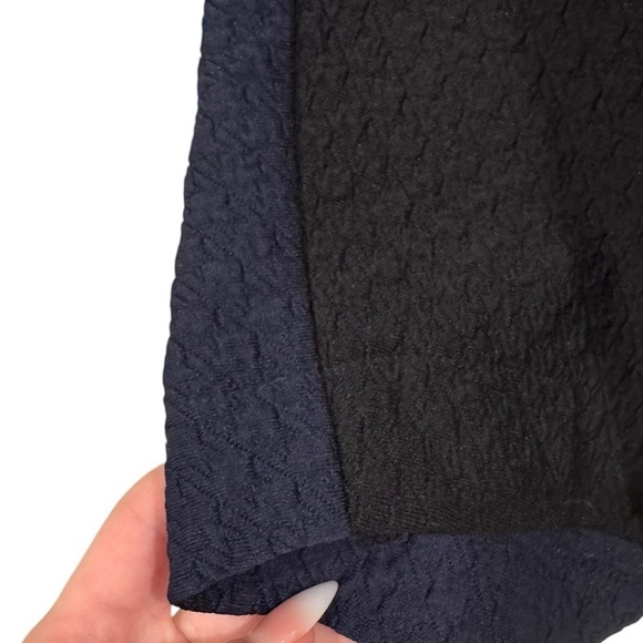 MAEVE ANTHROPOLOGIE Navy Black Colorblock Textured Mini Dress Size XS VGUC - Picture 3 of 4